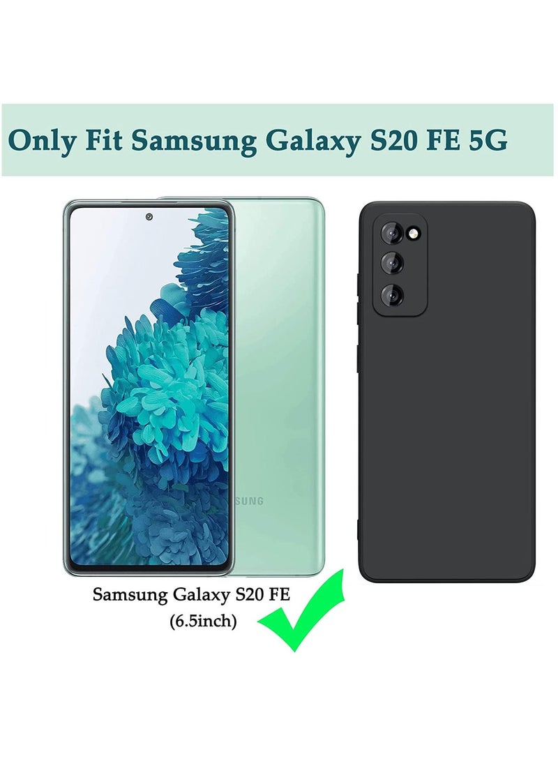 Color Fans متوافق مع حافظة هاتف سامسونج S20 FE 5G من السيليكون لهاتف سامسونج S20 FE 5G غطاء مقاس 6.5 بوصة أسود ناعم - Image 2