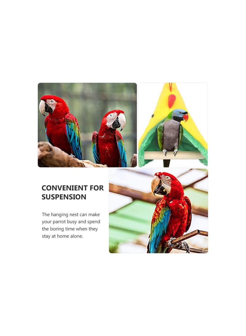 GGOOT Bird Winter Plush Hut with Wooden Perch Stand - Parrot Sleeping Hammock Bed for Hamster Budgies Parakeet Cockatiels Cockatoo Lovebird - Image 4