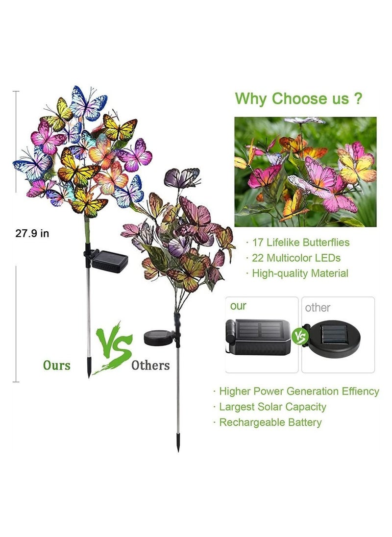 Y&D Solar Swaying Light, 6led Butterfly Two Lighting Modes, Garden Lights, Waterproof Outdoor for Yard Patio Pathway, (2 Pack)  - Image 3