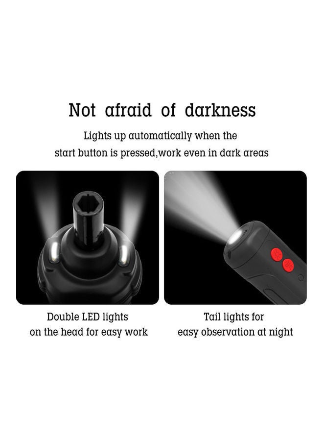 NIBEMINENT 20-Piece Mini USB Rechargeable Electric Screwdriver With LED Indicator Light Black/Red - Image 4