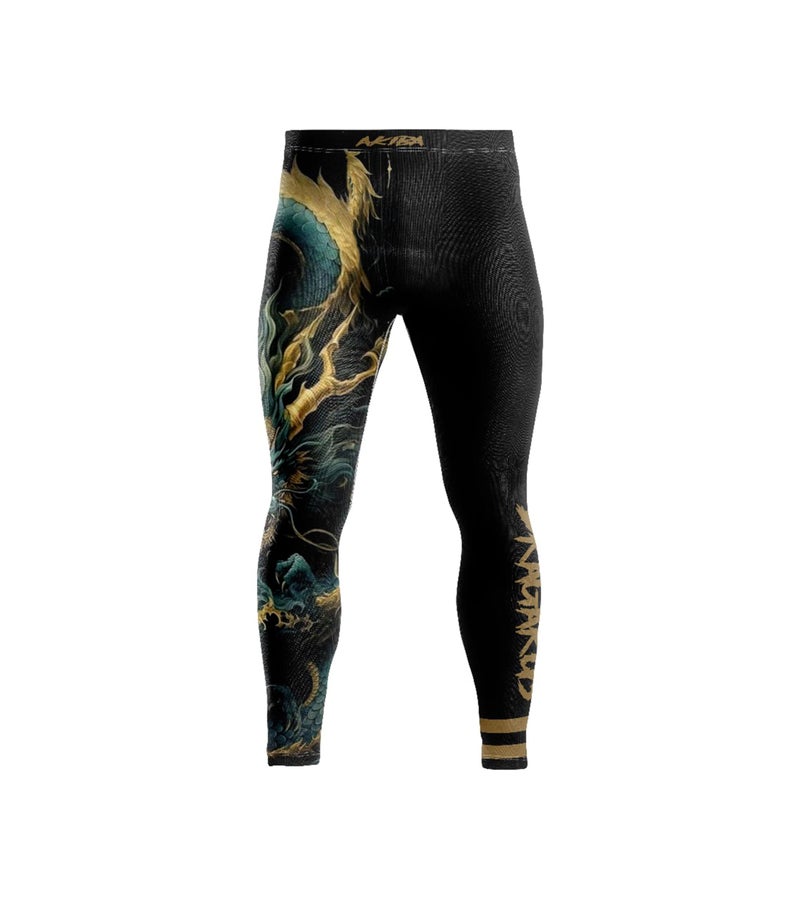 AKIBA Men’s Jiu Jitsu Pants BJJ Spats Compression Leggings (Black, 36) - MMA Sports Tights Full Length 4 Way Nylon Lycra Training Wear for Gym Running & Multi Sports - Image 2