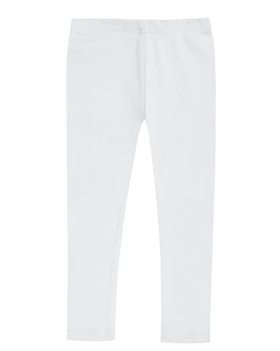 City Threads Girls' Leggings 100% Cotton for School Uniform Sports Coverage or Play Perfect for Sensitive Skin or SPD Sensory Friendly Clothing, White, 3T - Image 1