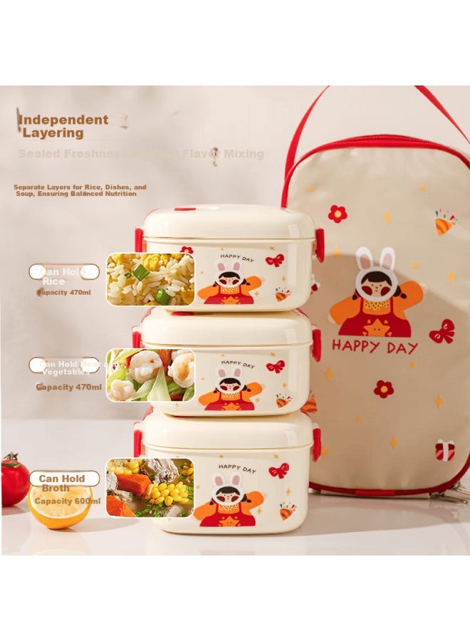 Treejack 316 Stainless Steel Square Lunch Box Insulated Food Container For Students And Office Workers Picnic Fruit Storage Box - Image 4