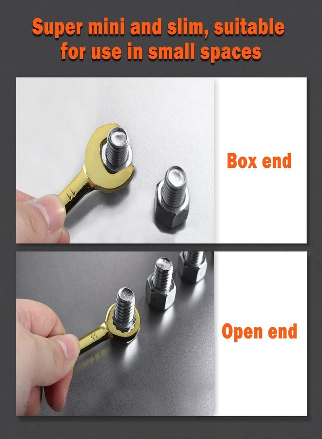 مجموعة مفاتيح ربط صغيرة من LEONTOOL، مترية وقياسية، 20 قطعة، مقاس 4-11 مم و5/32 بوصة إلى 7/16 بوصة، مطلية بالألوان، مفاتيح ربط صغيرة مفتوحة وصندوقية مع حلقة مفاتيح، مجموعة مفاتيح إشعال مع حقيبة بسحاب - Image 4