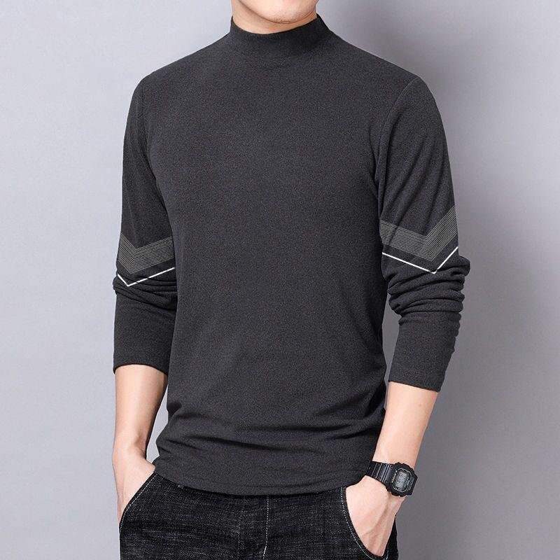 Reversible Fleece Thermal Long Sleeve T-Shirt Pure gray [V-bar de velvet]]