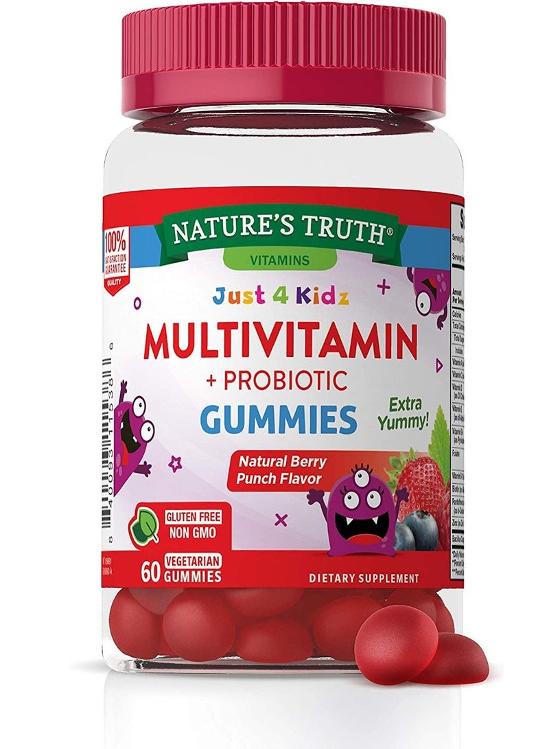 نايتشورز تروث علكة الفيتامينات المتعددة للأطفال مع البروبيوتيك من ناتشرول تروث 60 علكة - Image 1