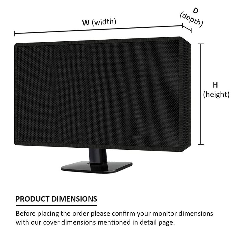 Cranique Dust Proof LCD / LED Monitor Cover for 27" Dell | HP | LG | Lenovo | Samsung | Acer | BenQ 27 Inch (Black) - Image 4