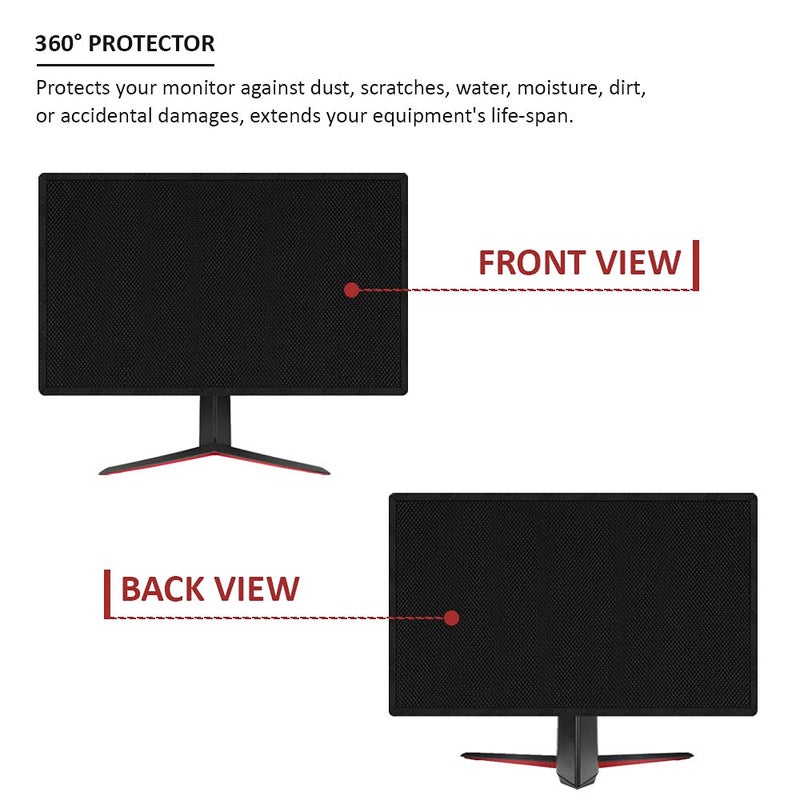 Cranique Dust Proof LCD / LED Monitor Cover for 27" Dell | HP | LG | Lenovo | Samsung | Acer | BenQ 27 Inch (Black) - Image 5
