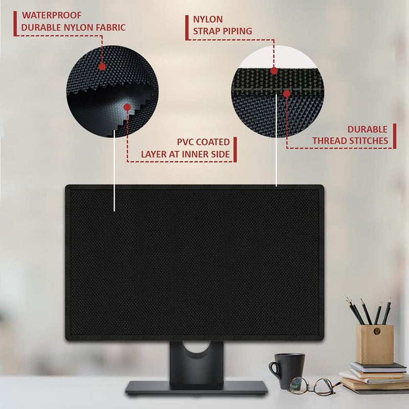 Cranique Dust Proof LCD / LED Monitor Cover for 27" Dell | HP | LG | Lenovo | Samsung | Acer | BenQ 27 Inch (Black) - Image 3