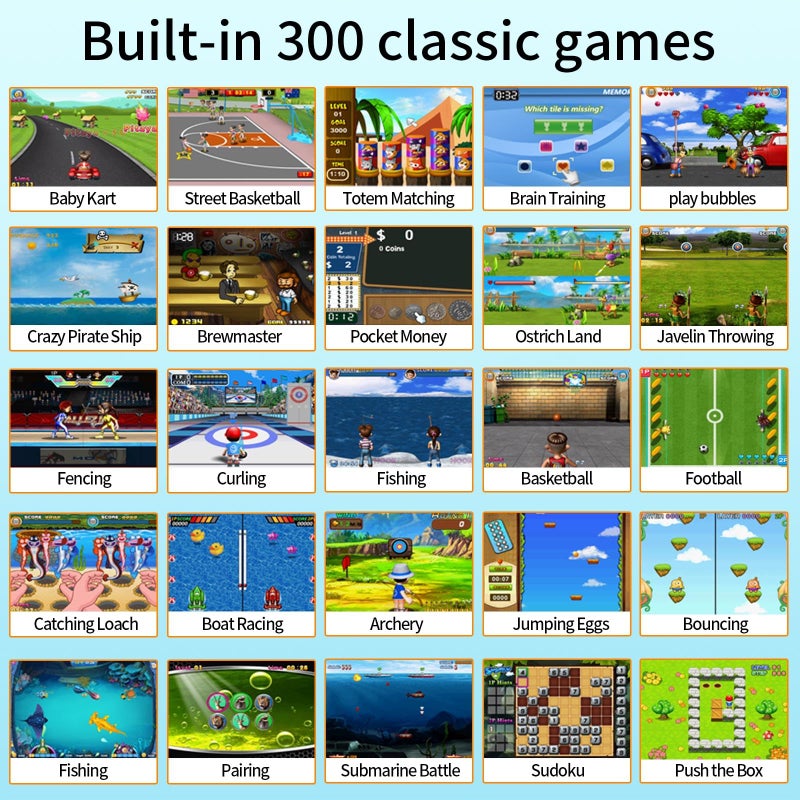 Damcoola Handheld Game For Kids  Built-In 300 Games  Features A 3.0-Inch Large Screen. Equipped With Rechargeable Battery  Electronic Gift Toys  Birthday Gifts Suitable For Boys And Girls - Image 5