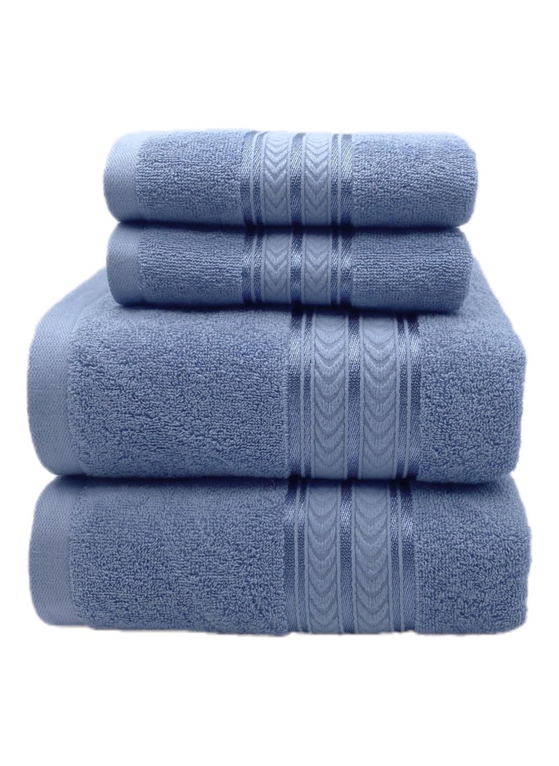Soft 100% Luxury Cotton Türkiye Bath Towel Set Size (70 * 140cm) High Water Absorption Quick Drying Daily Durable Hotel Bathroom Spa (Purple blue, 4 piece towel set) - pzsku/ZE1C2463D80C27C5A4B34Z/45/_/1731068637/fe8057be-ad53-47ee-aa2a-f940a8b06c1a