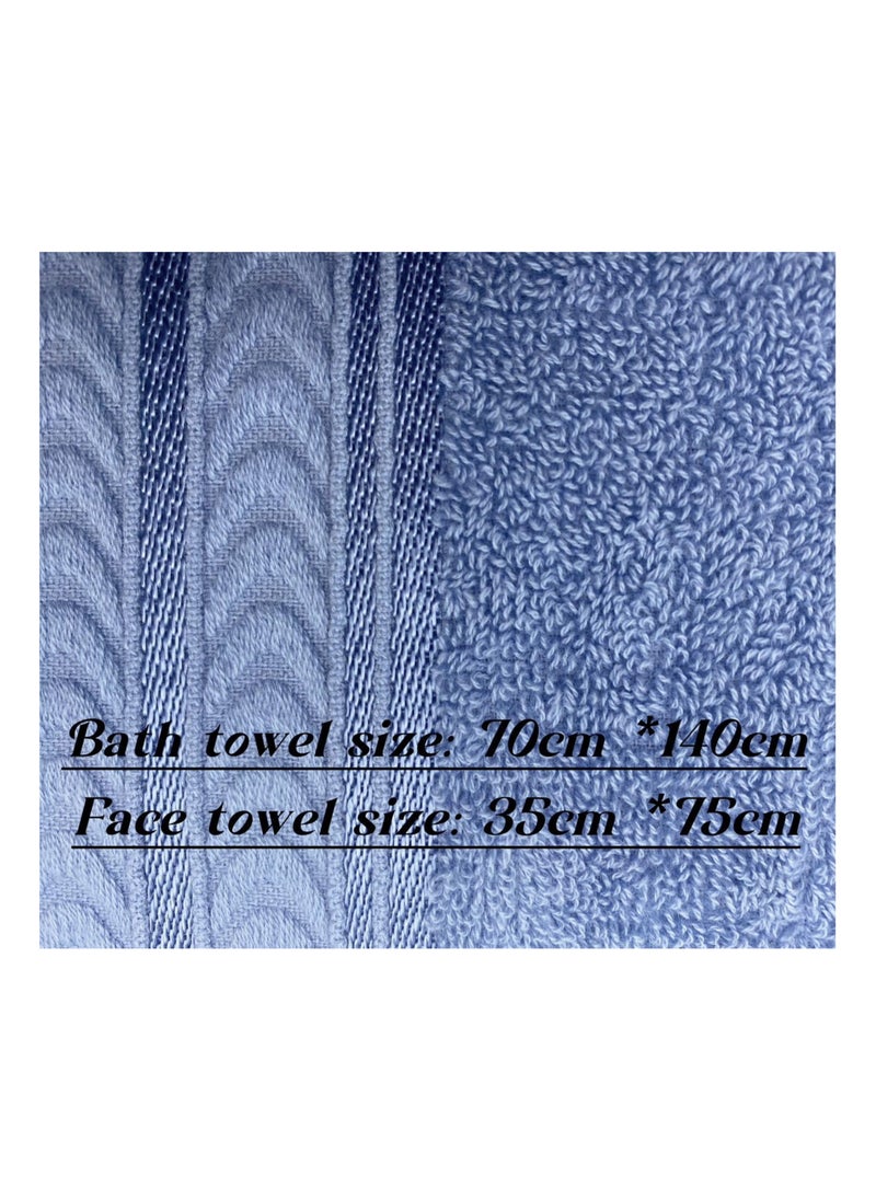 Soft 100% Luxury Cotton Türkiye Bath Towel Set Size (70 * 140cm) High Water Absorption Quick Drying Daily Durable Hotel Bathroom Spa (Purple blue, 4 piece towel set) - pzsku/ZE1C2463D80C27C5A4B34Z/45/_/1731068717/41e9e586-32d6-44d7-a923-ab84568b9e77