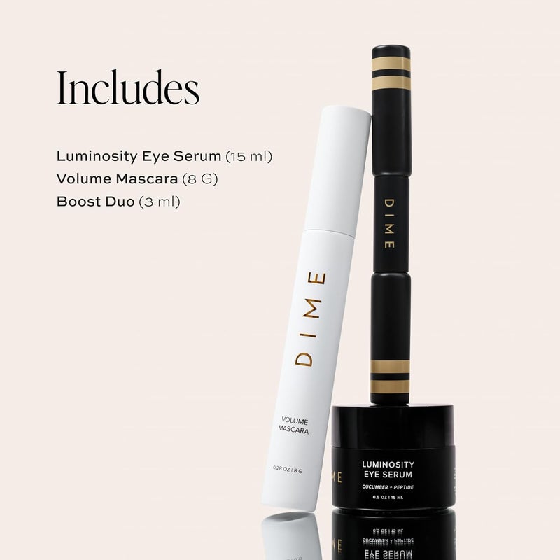 DIME Beauty Eyes On Set 84 Value Includes Luminosity Eye Serum 15mL Volume Mascara 8G Boost Duo 3mL - Image 3