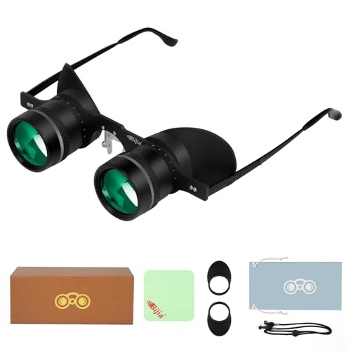 BIJIA 3X Opera Binocular Glasses,Hands-Free Lazy Glasses Binoculars Lightweight for Fishing,Bird Watching,Tv,Sports,Concerts,Theater,and Sightseeing,for Adults Men Women(Upgraded HD Green Film) - Image 1