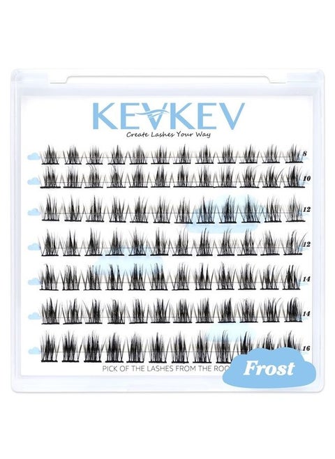 Lash Clusters 84 Pcs Cluster Lashes Eyelash Clusters DIY Cluster Eyelash Extensions Individual Lashes Thin Band & Soft (Frost,D-8-16mix)