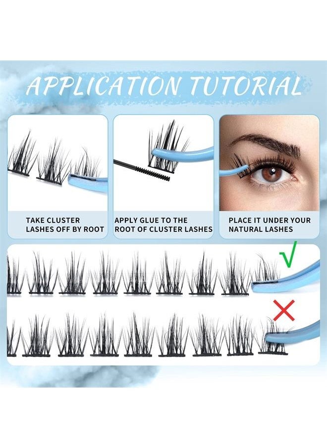KevKev Lash Clusters 84 Pcs Cluster Lashes Eyelash Clusters DIY Cluster Eyelash Extensions Individual Lashes Thin Band & Soft (Frost,D-8-16mix)  - Image 5