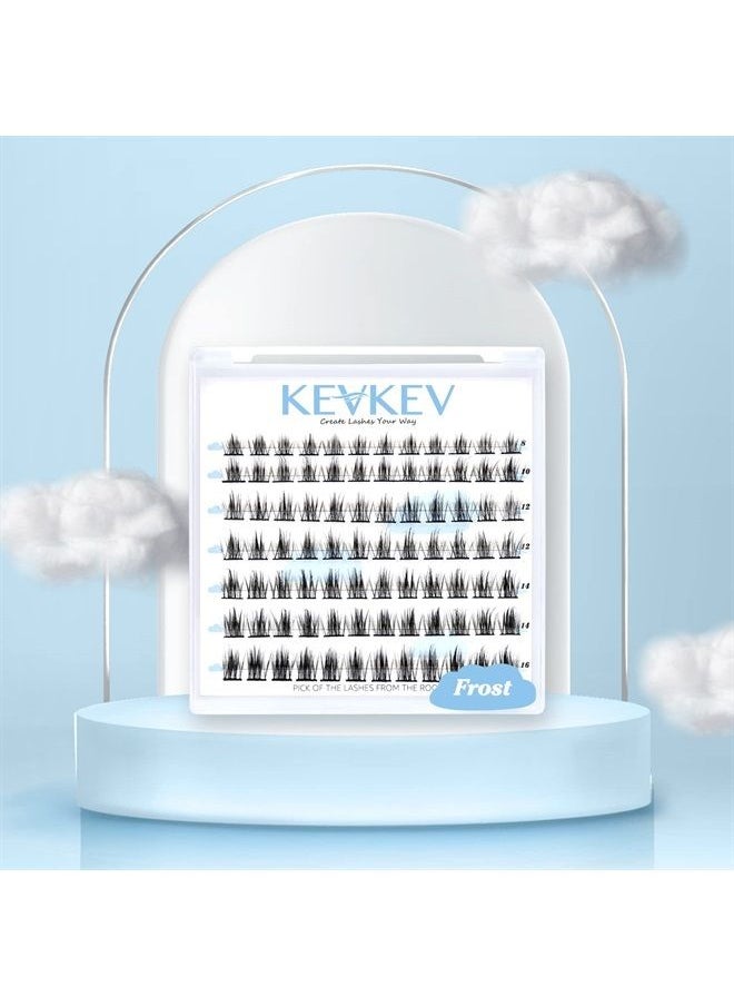 KevKev - Lash Clusters 84 Pcs Cluster Lashes Eyelash Clusters DIY Cluster Eyelash Extensions Individual Lashes Thin Band & Soft (Frost,D-8-16mix) - Image 1