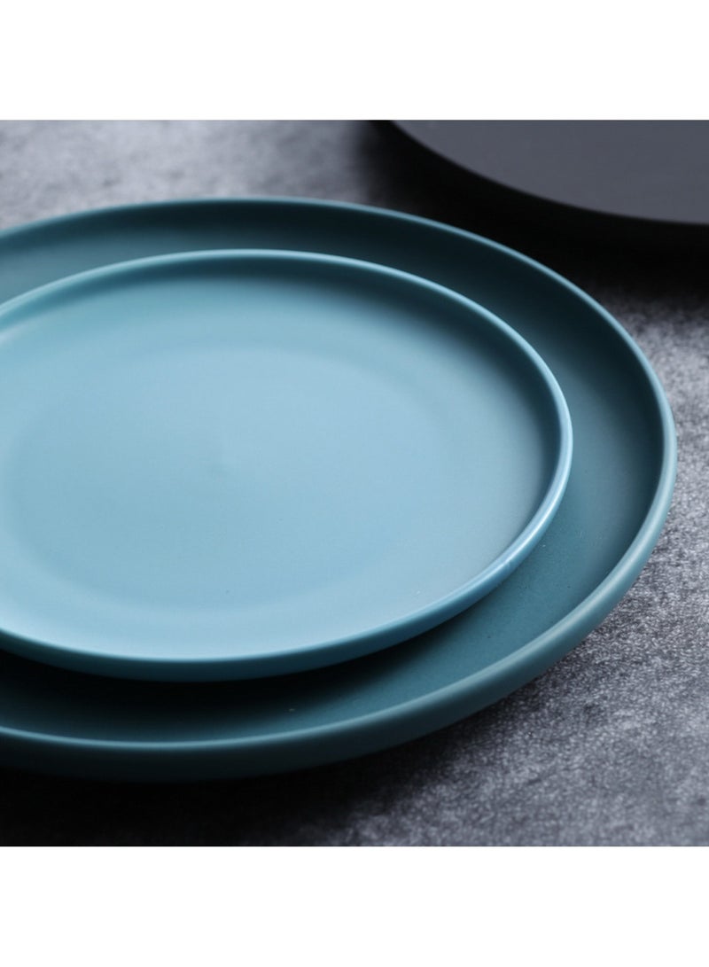 Wmlhome Creative Ceramic cake flat plate round home snack dish Western steak dish pasta dish restaurant  Classics2 6cm/10in cold dish set plate  - Image 5
