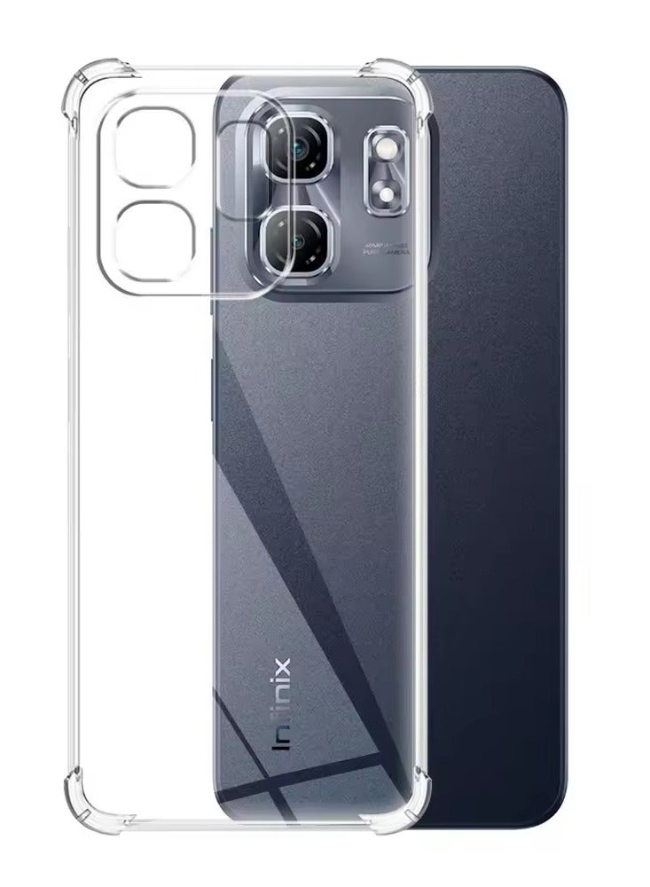 حافظة متوافقة مع هاتف Infinix Smart 9 / Hot 50i /X6531، غطاء سيليكون شفاف من مادة TPU غوريلا وواقي مضاد للصدمات وزوايا مقاومة للصدمات للكاميرا - شفاف