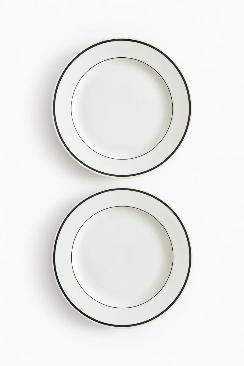 H&M 2-pack porcelain dinner plates