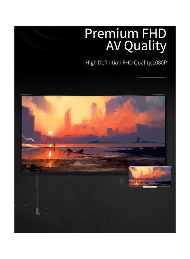 HD Dongle 2.4G Wireless Wifi Receiver Compatible with IOS Android V8280-V Black - Image 4