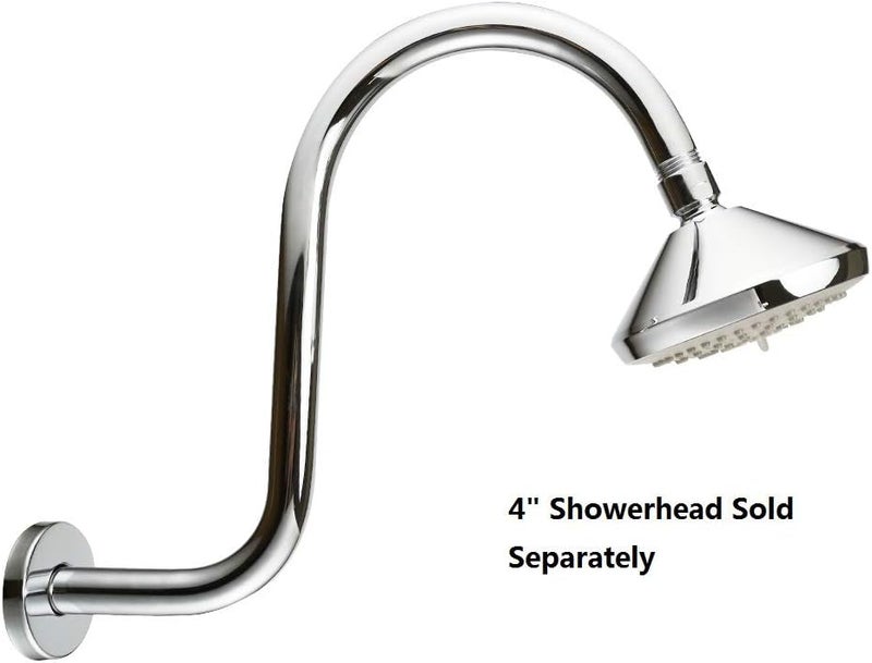 Purelux Goose Neck Shower Arm Water Outlet PJ1201 Made of Stainless Steel, Chrome Finish Showerhead Extension - Image 5