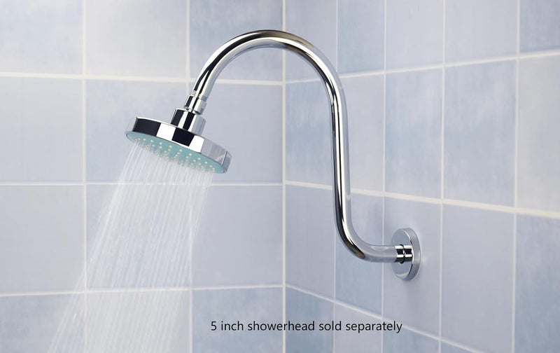 Purelux Goose Neck Shower Arm Water Outlet PJ1201 Made of Stainless Steel, Chrome Finish Showerhead Extension - Image 3