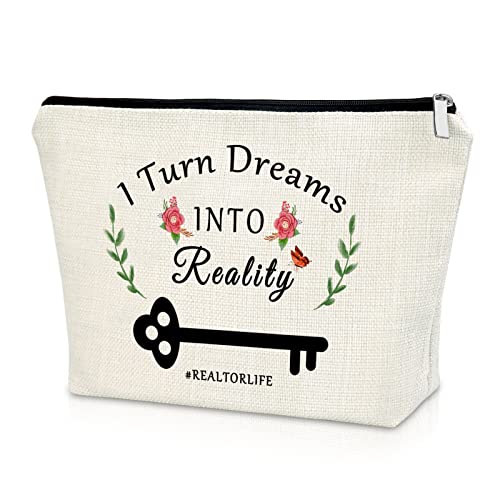 Sazuwu Realtor Appreciation Gift for Women Real Estate Agent Gift Makeup Bag Closing Gift for Broker Cosmetic Bag Thank You Gift Birthday Retirement Gift Christmas Gift Cosmetic Travel Bag - Image 1