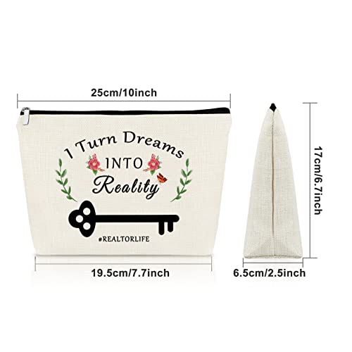 Sazuwu Realtor Appreciation Gift for Women Real Estate Agent Gift Makeup Bag Closing Gift for Broker Cosmetic Bag Thank You Gift Birthday Retirement Gift Christmas Gift Cosmetic Travel Bag - Image 2