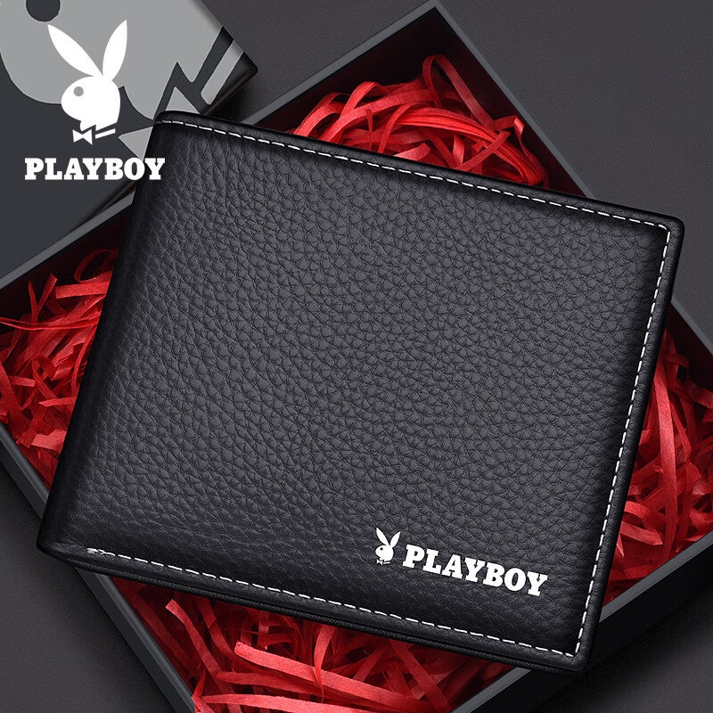 PLAYBOY Genuine Leather Wallet for Men, Top-Grain Cowhide Billfold for ID Cards And Documents, Middle-Aged Birthday Gift for Husband Or Father - Image 2
