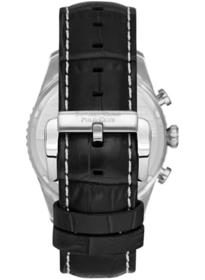 بيفرلي هيلز بولو كلوب BEVERLY HILLS POLO CLUB BP3723X.351 Men Multi Function Display Watch & Leather Strap Black