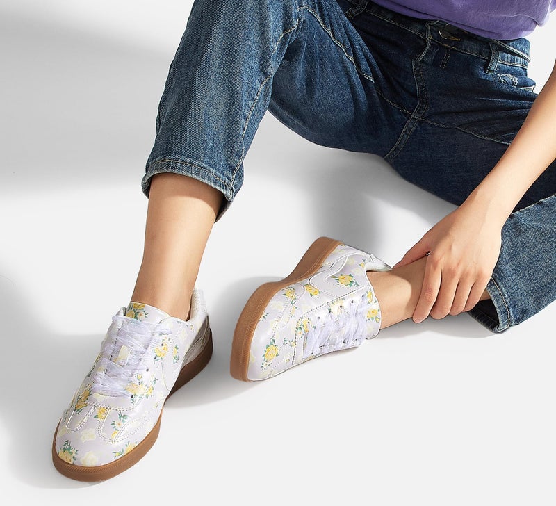 LUCKY STEP Women's Classic Fashion Casual Sneakers Skate Shoes No Slip Lace Up Walking Shoes(8 M US P Purple) - Image 2