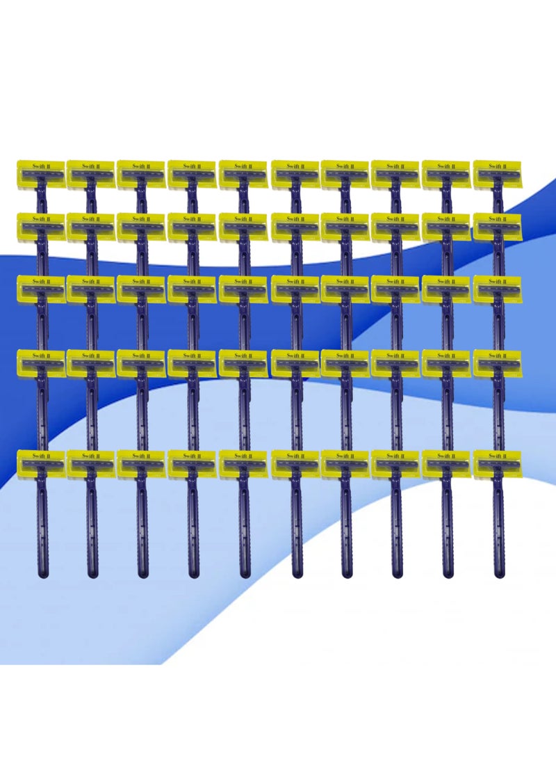 سويفت طقم شفرات حلاقة سوفت تو مزدوجة شفرات عالية الجودة فخامة الصناعة الباكستانية تستخدم مرة واحدة عدد 50 حبة توفير اكثر - Image 1