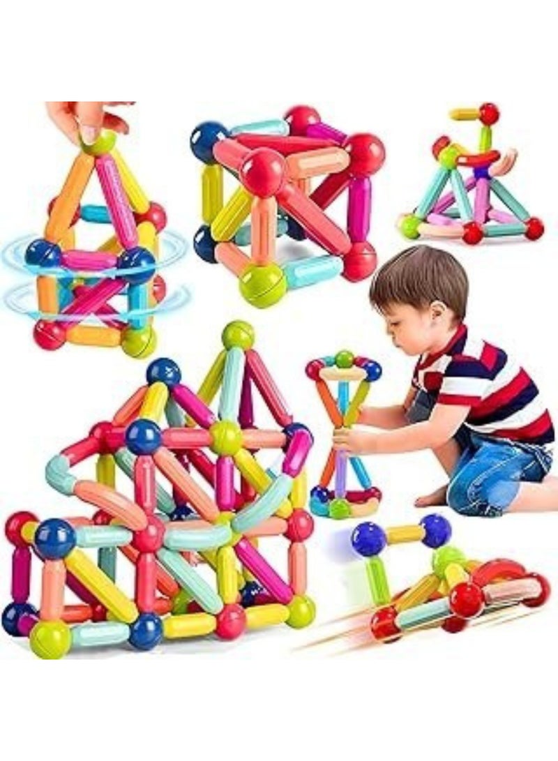 MAGIC VAULT Magnetic Sticks Building Blocks for Kids Toys for Girls | Magnetic Toys for Boys Age 3+ Year 4 5 6 7 8 10 12 14 Old Educational Stem Learning Magnet Stick with Balls Game Set (42 PCS) - Image 1