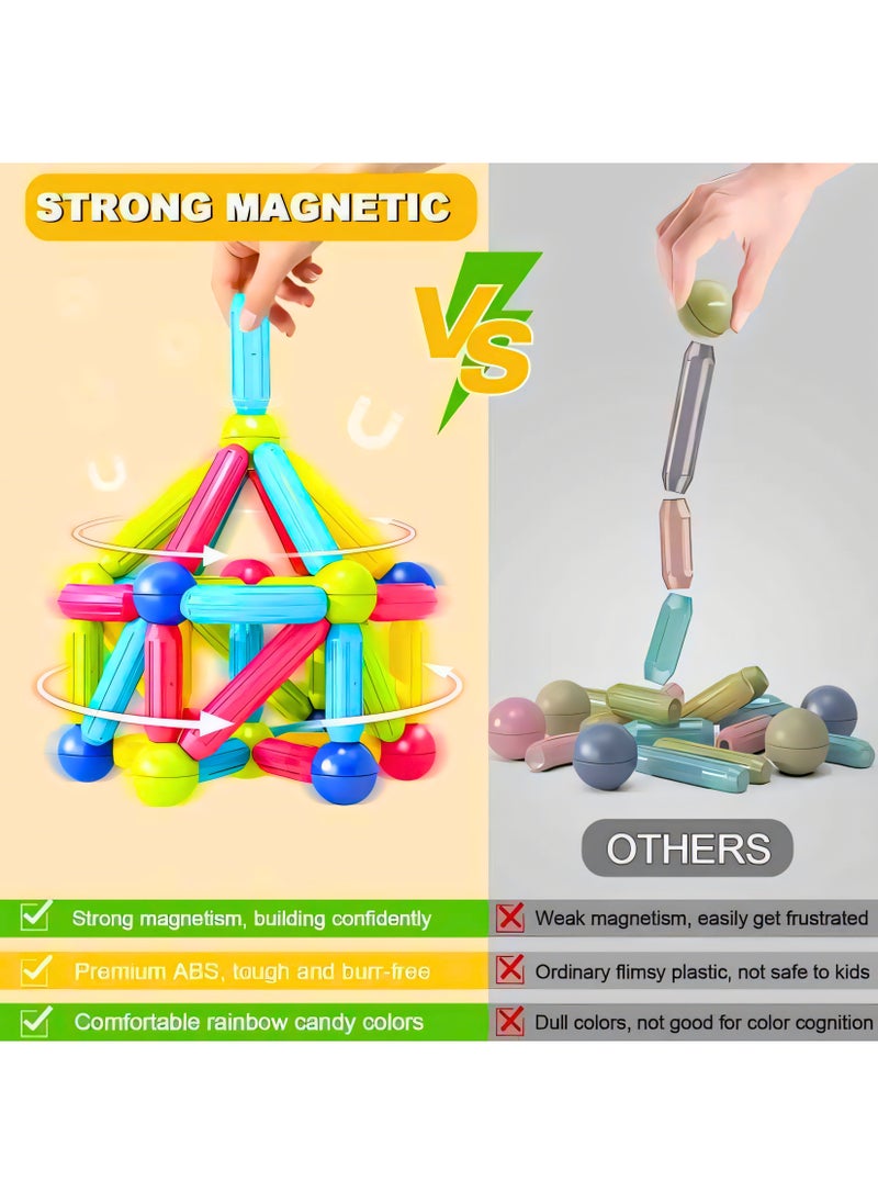 MAGIC VAULT Magnetic Sticks Building Blocks for Kids Toys for Girls | Magnetic Toys for Boys Age 3+ Year 4 5 6 7 8 10 12 14 Old Educational Stem Learning Magnet Stick with Balls Game Set (42 PCS)  - Image 5
