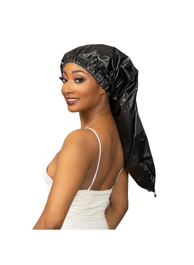 إشا قبعة الدش للحصول على ضفائر شعر طويلة جدًا، لوكس تويست مقاومة للماء، ملائمة تمامًا، تضمن عدم التسرب، زر سهل لأعلى (طويلة (22.3 × 9) وردي) - Image 5