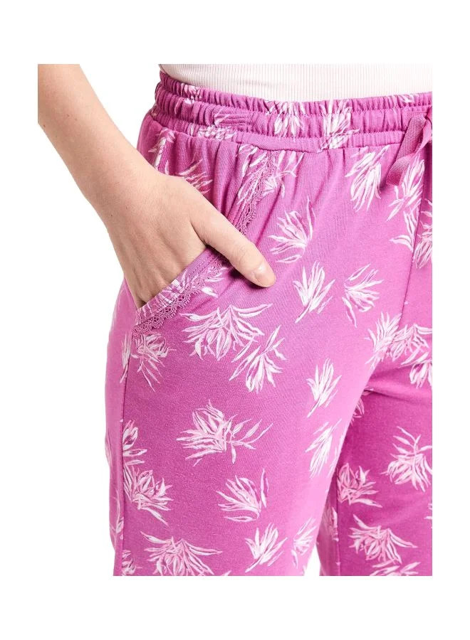 JOCKEY Jockey RX09 Women Micro Modal Cotton Relaxed Fit Printed Pyjama with Lace Trim on Pockets