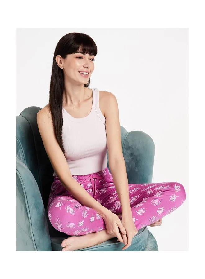 JOCKEY Jockey RX09 Women Micro Modal Cotton Relaxed Fit Printed Pyjama with Lace Trim on Pockets