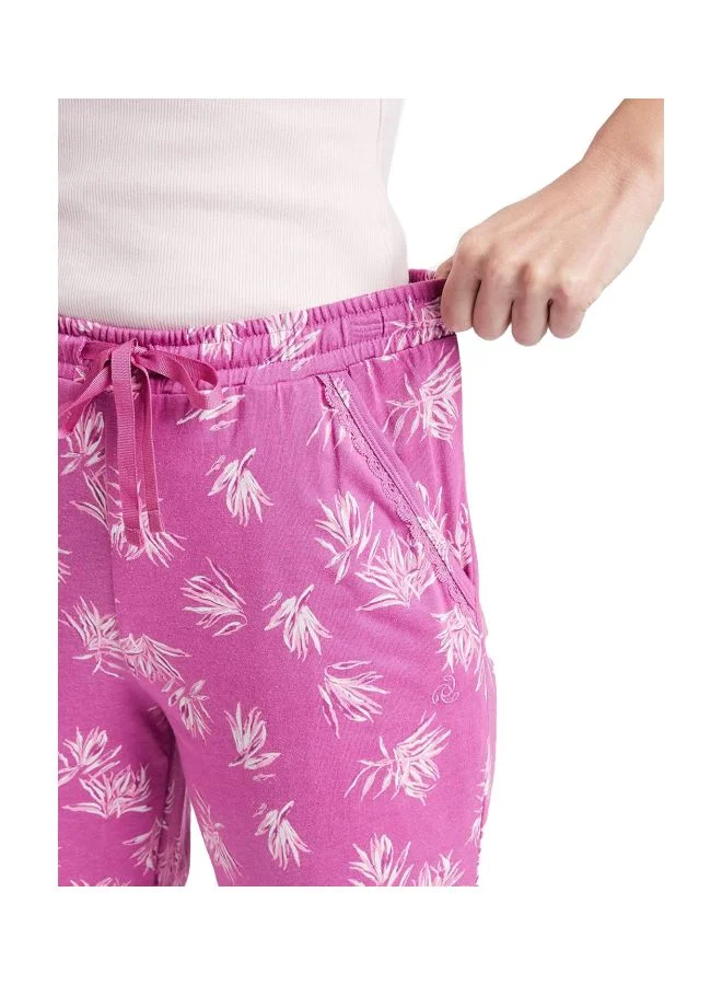 JOCKEY Jockey RX09 Women Micro Modal Cotton Relaxed Fit Printed Pyjama with Lace Trim on Pockets