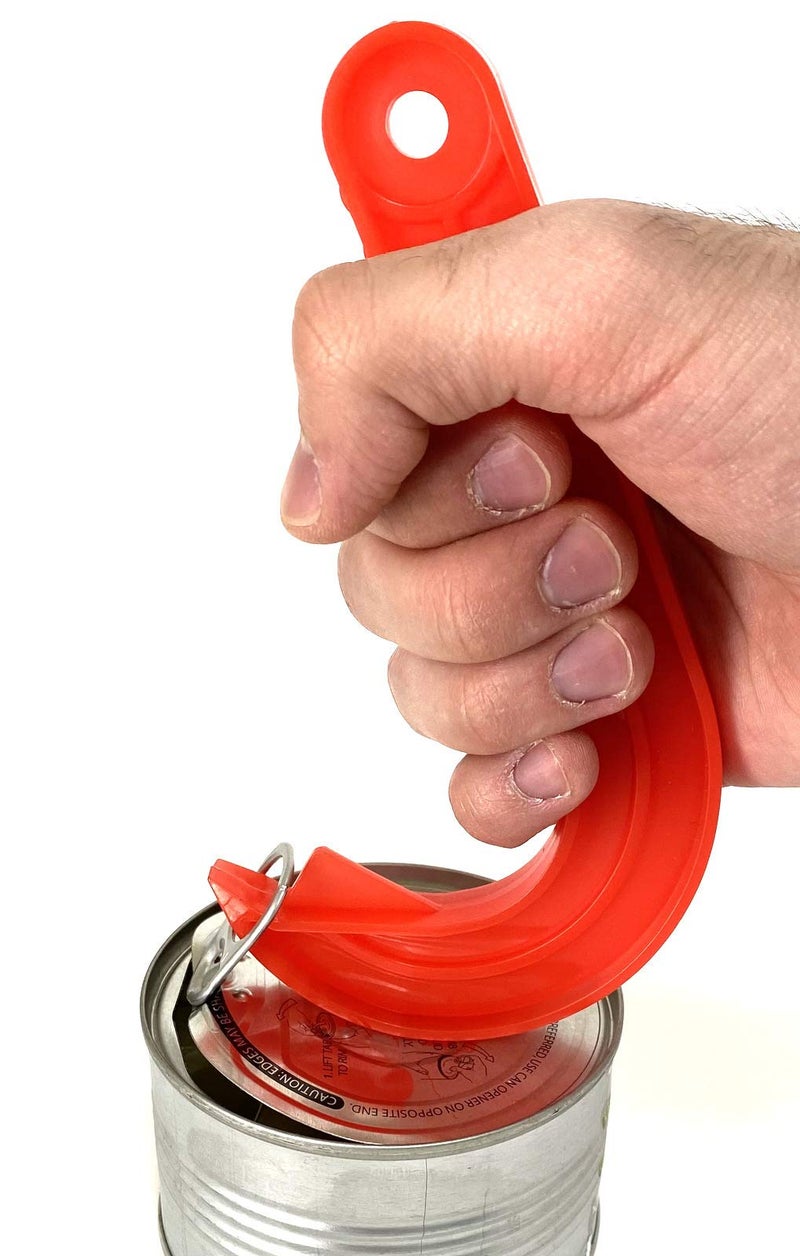 ALAZCO 2 Easy Safe Ring Pull Can Opener Protects Nails Arthritis Hands Helper By Alazco Red & Blue - Image 2