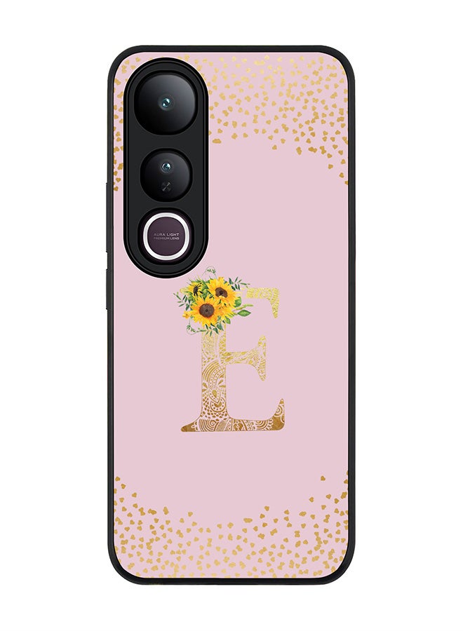 Stylizedd For vivo V50 Lite Case,Slim fit Camera Protection, Shockproof Thin Phone cover  - Custom Floral Monogram - E  (Pink )