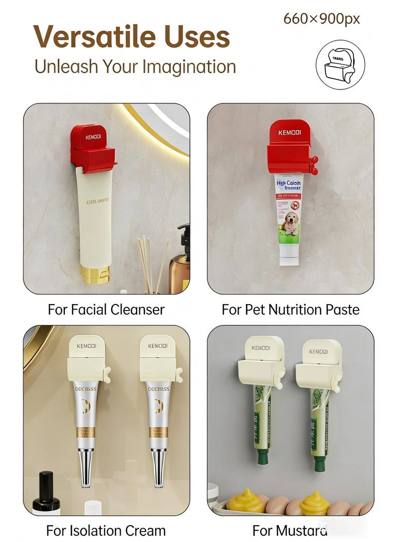 Creative Sausage Mouth Toothpaste Squeezer, Wall-Mounted No-Drill Toothpaste Dispenser - Image 2