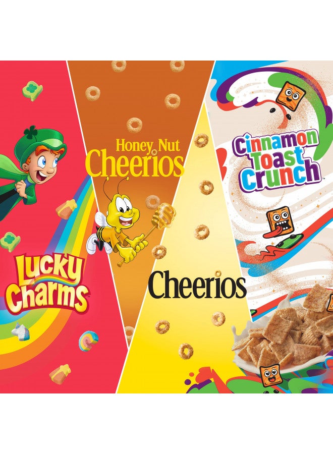 General Mills Breakfast Cereal Variety Pack, Lucky Charms, Cinnamon Toast Crunch, and Cheerios Varieties, Single Serve Snacks, 9.14 oz (8 Pouches) - Image 3
