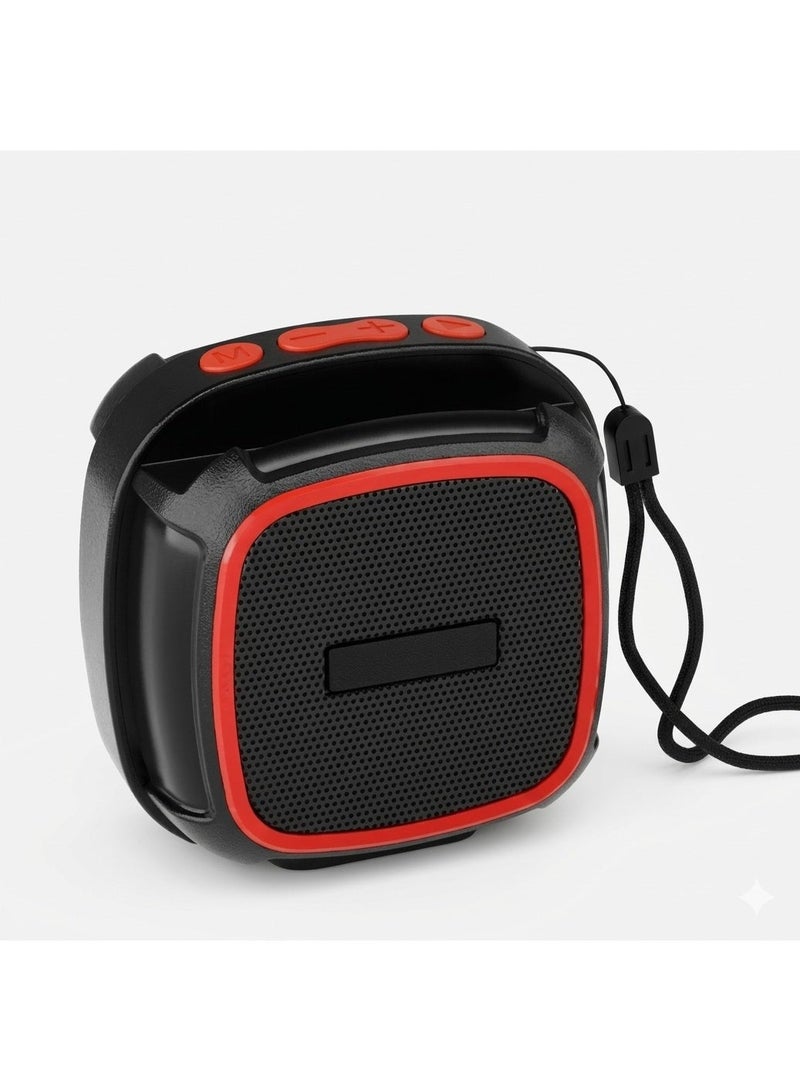 Portable Bluetooth Speaker 5W – Powerful Sound & Deep Bass, Supports Memory Card & USB, Long-Lasting Battery, Ideal for Outdoor Use and Travel  Portable Bluetooth Speaker 5W – Powerful Sound & Deep Bass, Supports Memory Card & USB, Long-Lasting Battery, Ideal for Outdoor Use and Travel   Red color - Image 1