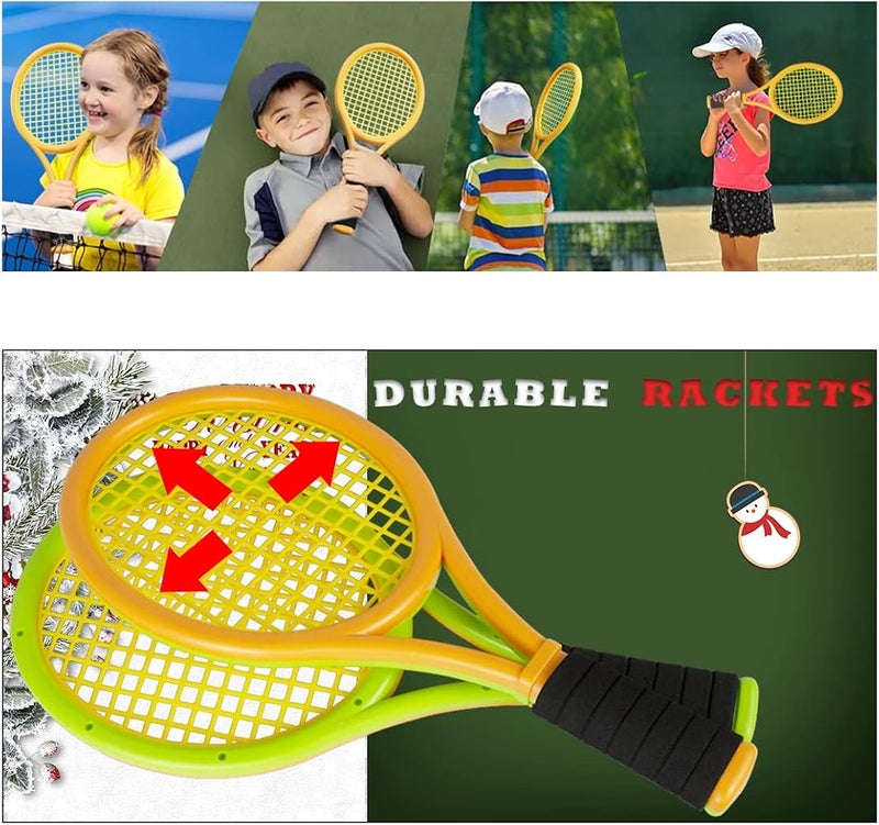 STSTECH Kids Tennis Rackets with Carrying Bag,Soft Training Balls and Badminton Birdies,12 in 1 Tennis Racquets Gift Set for Children Outdoor Indoor Sports - Image 2