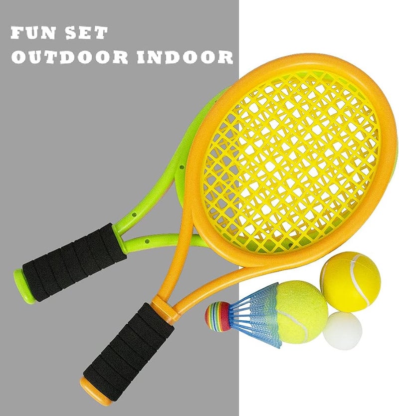 STSTECH Kids Tennis Rackets with Carrying Bag,Soft Training Balls and Badminton Birdies,12 in 1 Tennis Racquets Gift Set for Children Outdoor Indoor Sports - Image 5