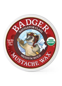 Mustache Wax Medium Hold Natural Mustache Wax Certified Organic Styling Facial Hair Wax Moustache Wax 0.75 Oz