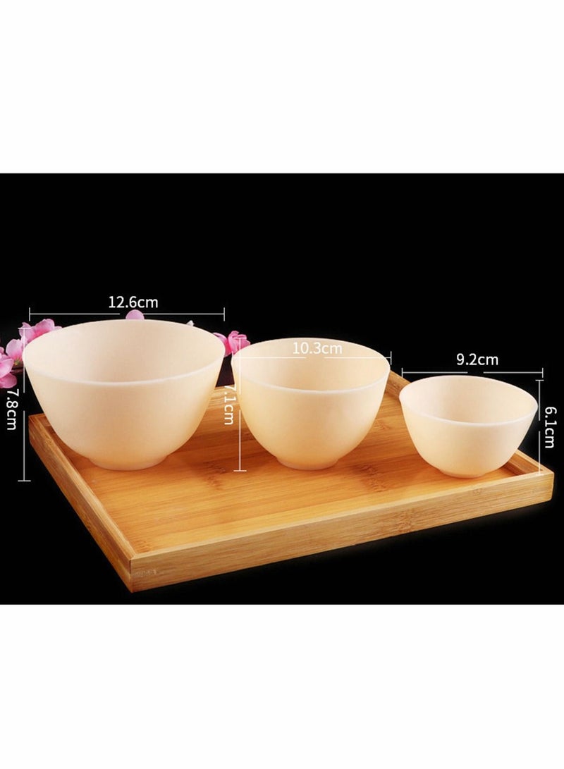 NIBEMINENT 3 Pcs Green Silicone Mixing Bowl for Facial Odorless Mask Pinch Bowls Skincare Products Care DIY Makeup Holding Ingredient - Image 3