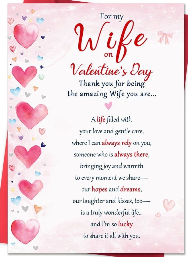 Beixian Valentines Day Cards Gifts for Wife from Husband, Unique Wife Valentines Day Gifts for Her -8x5.3 Inches, Double-Sided - Image 1