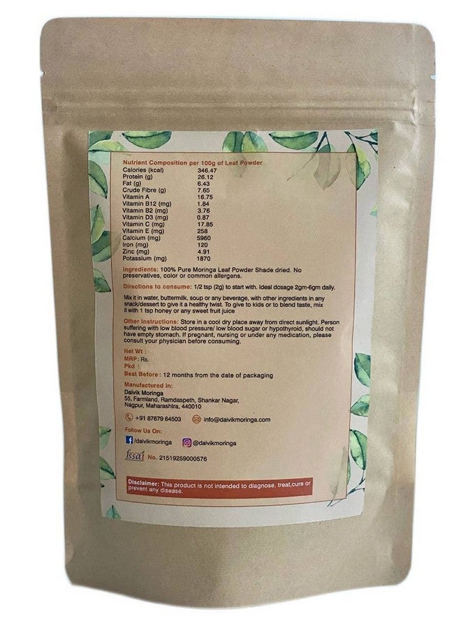 DAIVIK MORINGA GIFT OF NATURE Daivik Moringa Miracle Moringa Powder, Plant Based, Rich in Antioxidants, Superfood (200 grams) - Image 2